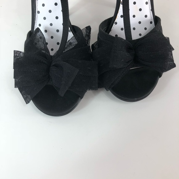 Kate Young Black with ribbon high Heels size 8(20) - Picture 6 of 8